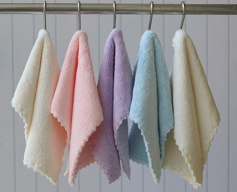 yaocoral 15 Pack 12''x12'' Absorbent Microfiber Baby Washcloths Soft Fleece Wash Clothes Face Towels