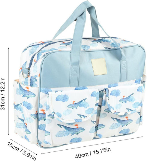 DAUZ Mommy Diaper Bag Large Capacity Strap Protector Waterproof Messenger Compartment for Outdoor Use