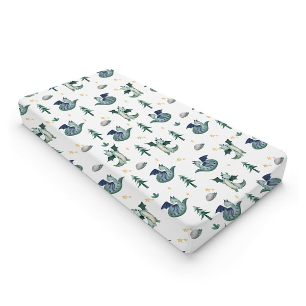 Watercolor Fairy Tale Dragon Trees Stars Changing Pad Covers – Soft Stretchy Snug Fitted Baby Changing Pad Mats