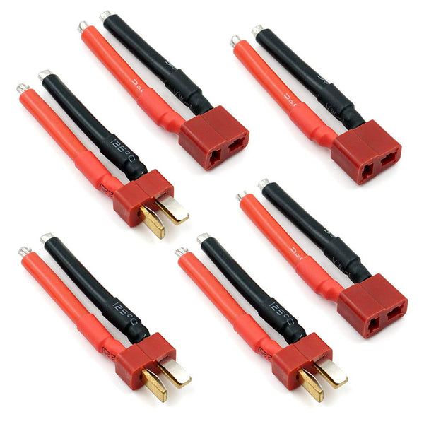 3 Pairs T Plug Connector Female and Male Deans with 12AWG Silicon Wire for RC Lipo Battery Cable