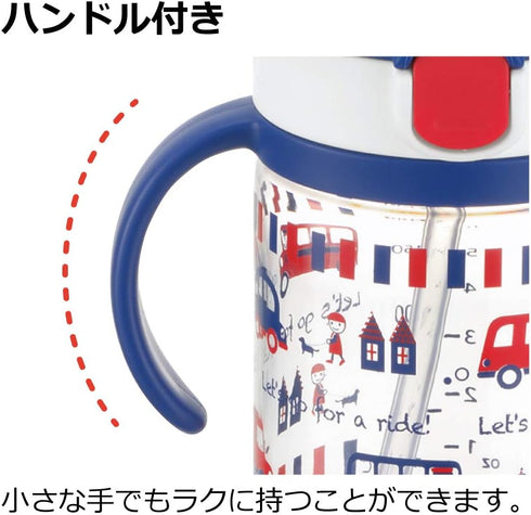 Richell Aqulea Outing Straw Mug, 200ml, Pink