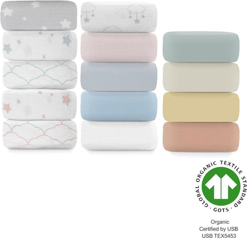 (2-Pack) Newton Baby Fitted Crib Sheet - Ultra Breathable and Soft, Organic Cotton, Fits All Standard Cribs, Sage