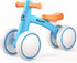 Baby Balance Bike Toys for 1 Year Old, Toddler Bike with 4 Wheels, No Pedal, Blue