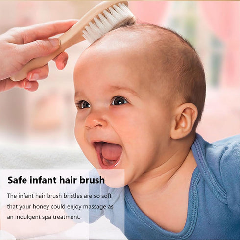 YARRA MODES Set YarraModes Baby Goat Hair Brush and Comb for Newborns & Toddlers| Eco-Friendly Safe Brush | Natural