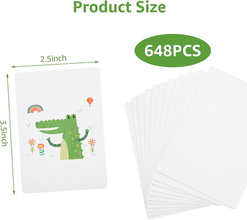 648PCS Blank Playing Cards Deck, Double Sides White Blank Index Flash Cards for DIY Game Cards Gift Cards Writing 2.5"