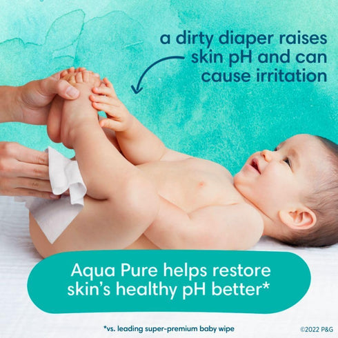 56 pampers aqua pure baby wipes ct OLD