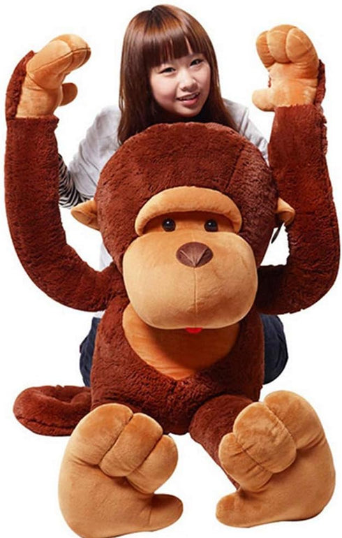 YunNasi (43.3 Inches) Large Stuffed Monkey Giant Monkey Stuffed Animal Big Gorilla Plush Toy for Kids and Girlfriends
