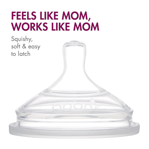 8 Oz Boon Nursh Bottles - Silicone Baby Bottles Help Ease Colic Symptoms - Reusable Food-Grade Silicone Pouches