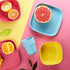 Bamboo Kids Plates, 4 Pack Set, Stackable Bamboo Dinnerware for Kids, Dishwasher Safe