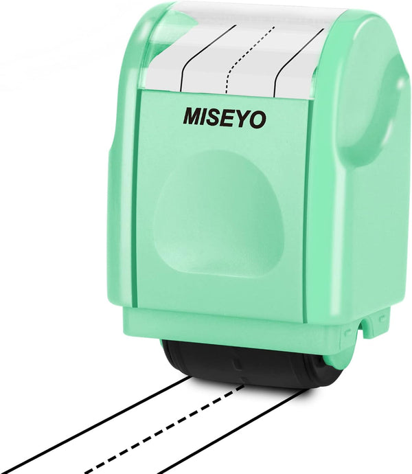 Miseyo Dashed Handwriting Lines Practice Roller Stamp, Self-Inking Mint Green Line Rolling Stamps for Kids