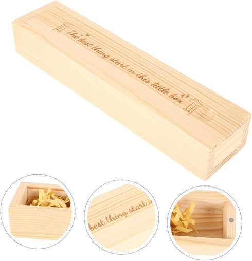 Elegant Wooden Pregnancy Test Keepsake Box with Lid Newborn Announcement Storage Case for Cherished Memories