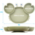 Silicone Suction Plate for Toddlers, Self Feeding Training Divided Dish and Bowl, BPA Free