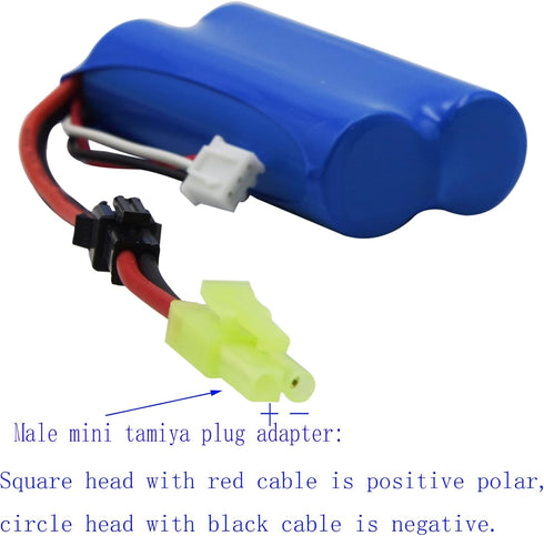Blomiky 2 Pack H101 7.4V 2S 15C 1500mAh Battery with SM 2P Plug and USB Charger Cable for H101 Remote Control RC Boat