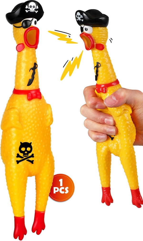 Swooflia Giant Rubber Chicken That Squeak - Screaming Chicken Squeaky Toy, Plastic