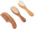 Toyvian Hair Brush Comb Set for Newborns Soft Wool Bristles Beechwood Handle