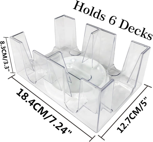 Yuanhe Canasta Playing Card Holder - 6 Deck Revolving Card Tray for Kids & Adults, Rotating Holder for Card Games
