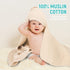 MIGIOL 100% 32x32Inch 2 Hooded Baby Bath Towels Muslin Cotton Baby Bath Towel for Infant, Toddler and Kids,Soft