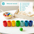 Ulanik Rainbow Balls in Cups, Toddler Montessori Toys for 1+ Year Old Kids, Wooden Matching Game for Learning