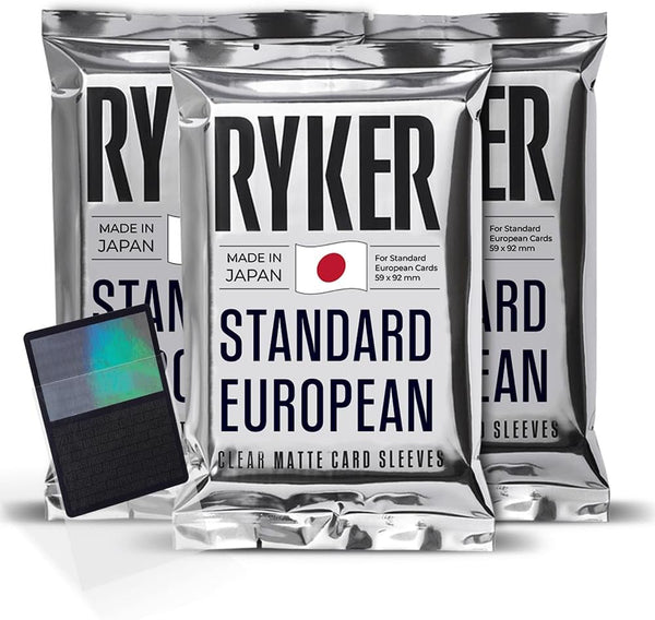 Ryker Standard European Board Game Sleeves Card Protectors (3 Pack, Clear, 62x94