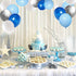 Blue Silver White Latex Balloons, 50pcs 12 inch Metallic Balloons for Birthday Wedding Party Decoration