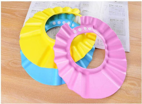 Baby Safe Shampoo Shower Cap Hat - Soft Bathing Protection Wash Hair Shield for Kids (Pink)
