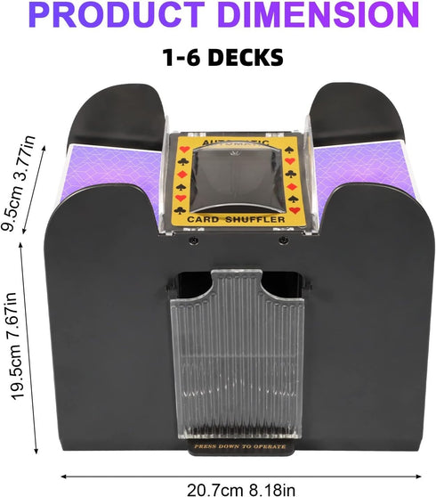 2/1/4/6 FEIERYA Automatic Card Shuffler Deck,Battery-Operated Electric Poker Shuffler,Playing Card Shuffler for Home