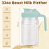 AoeJarry 32 oz Breast Milk Pitcher with Leak Proof Flip Cap & Pour Spout, Wide Mouth Mason Jars for Breast Milk Storage