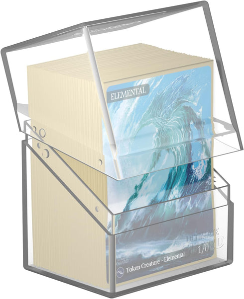 Ultimate Guard Boulder 80+ Deck Case for 80 Double-Sleeved TCG Cards, Clear, Durable Storage for Trading Card Games