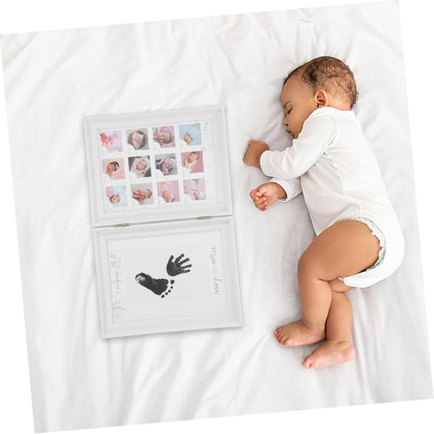 LIFKOME Newborn Picture Frame Handprint and Footprint Kit Meaningful Growth Photo Display for and Home Decor