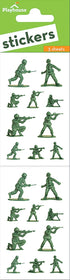 Pack Playhouse of Three Perforated Sticker Half-Sheets for Crafts, Trading & Collecting - Green Army Men