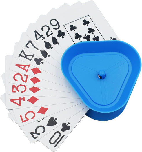 Yuanhe Playing Card Game Holder - Triangle Shaped Hands-Free Poker Holder Tray, Set of 4