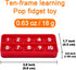 Ten Frame Pop Math Manipulatives - Set of 6 Silicone Fidget Toys for Kids 3-5, Educational Counting Toys