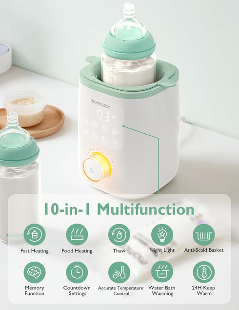 Momcozy Baby Bottle Warmer for Breast Milk Formula Food, Fullest Nutrients Preserved, Fast Heat, Night Light