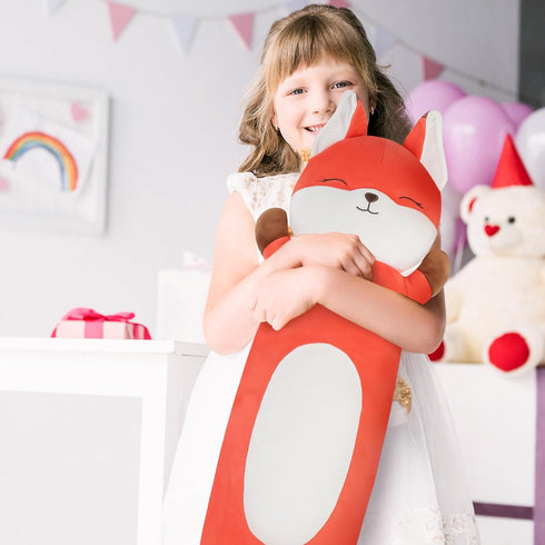 36 inch Soft Orange Fox Stuffed Animal, Giant Cute Plush Body Pillow Toy Gift for Kids, Boys Birthday
