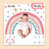 Colorful Rainbow Baby Monthly Milestone Blanket, Girl Crown Star Pattern, 47"x47", Includes 4 Frames and 1 Headband