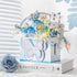 998 (1968) Mini Building Blocks Portable Flower Bouquet Gifts Box with Light, Blue Rose Creative Eternal Flower, Home
