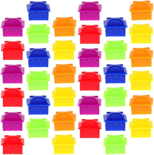 FAVOMOTO 120PCS Plastic Hotels Houses, Game Replacement Pieces for Board Games in Multicolor