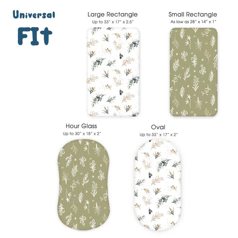 Set 2 Pack, Stretchy Ultra Soft Fitted Bassinet Sheets Cradle Sheet Universal Fit for Rectangle, Oval or Hourglass