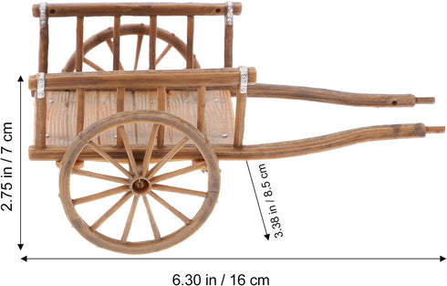 2Pcs STOBOK Miniature Farming Cart Model Dollhouse Miniature Barrows Simulation Cart Ornaments Landscape Decorations