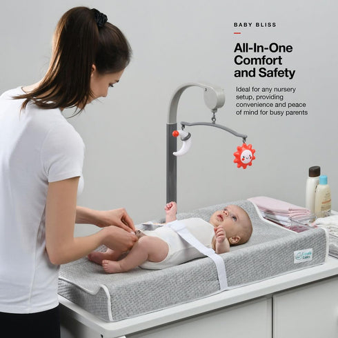 Lovely Kiddos Changing Pad - Foam Contoured Baby Changing Pad for Dresser, Washable Soft & Removable Non-Slip Outer