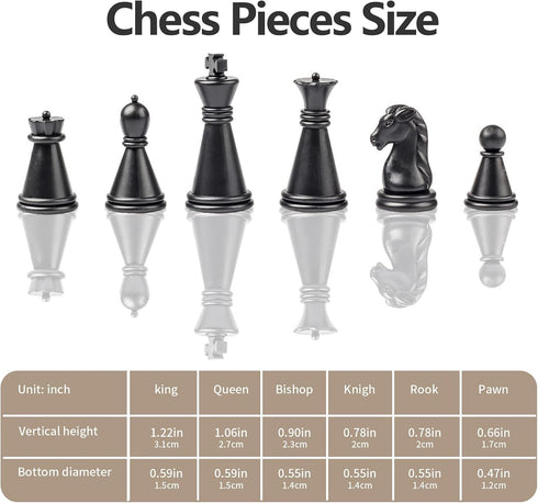 Travel Chess Set Magnetic Portable Folding Chess Board, Small 7.6 Inch