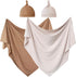 OWLOWLA 2Pack Newborn Swaddle Blanket with Hat Set Baby Wrap Swaddle Receiving