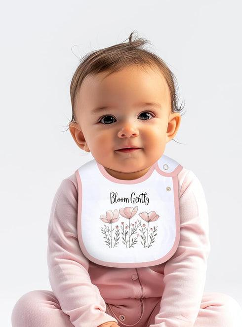 6 Pack Maiwa Cotton Baby Bibs for Girls Boys with Waterproof layer for Drooling Eating teething with Snaps