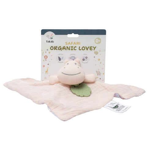 Hippo-Themed Comforter with Rubber Teether for Babies