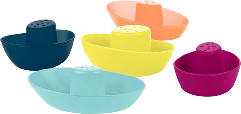 Set 5 Count 10 Boon Fleet Toy Boat Baby Bath Toys - Stacking Boat Toy for Bath Time Fun - Toddler and Baby Stacking