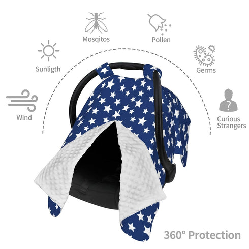 CQMZJHU Navy Blue Night Sky Stars Art Baby Car Seat, Rain Shelter, Multifunctional Nursing Cover for Newborns, Mother