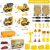 Set, 2.2lbs 4 3-8 OENUX Play Sand Construction Beach Building Castle Kit w/ Play Sand, Take Apart Construction Trucks