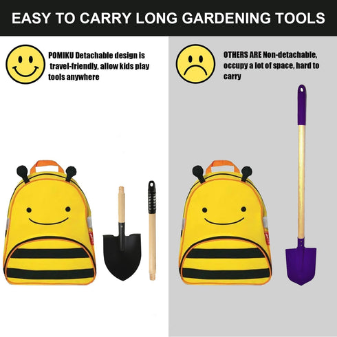 Sets, 7PCS 2-4, 5-7 Kids Rake and Shovel Child Metal Gardening Tools for Real Digging-Great for Garden, Yard, Sandbox