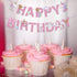CC HOME Unicorn Happy Birthday Banner/Unicorn Party Supplies for Kids Birthday Party Decoration, Pink