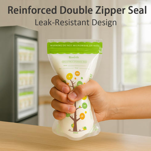 112 Count 8oz Breast Milk Storage Bags for Freezer, BPA-Free Breastmilk Bags, Double Zipper Leak-Resistant